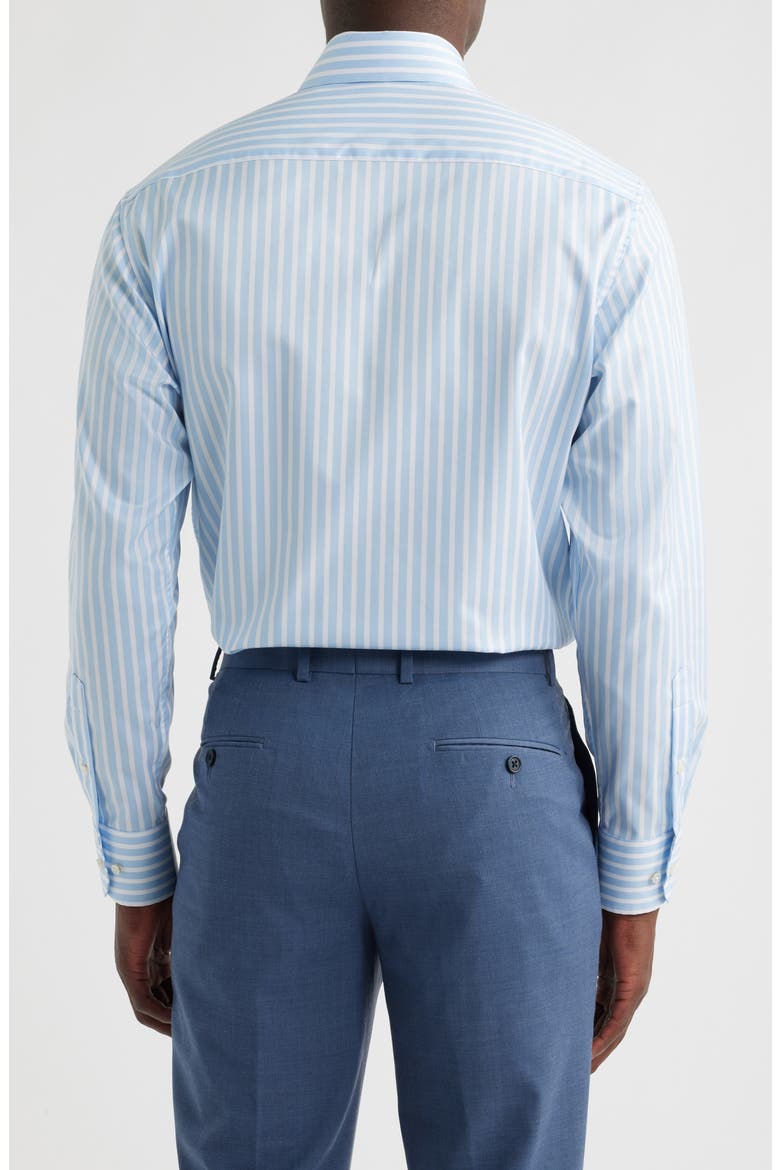 Modern Fit Stripe Non-Iron Cotton Twill Dress Shirt, Alternate, color, LIGHT BLUE