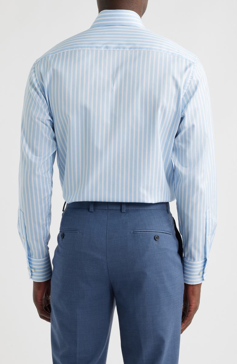 1863 by Eterna Modern Fit Stripe Non-Iron Cotton Twill Dress Shirt, Alternate, color, Light Blue