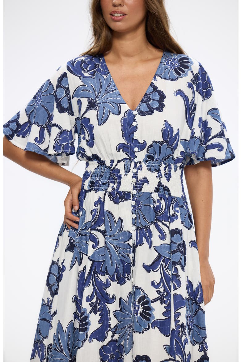 Harlow Floral Dress, Alternate, color, NAVY IBIZA