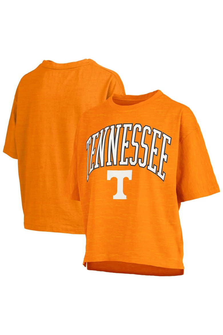 Women's Pressbox Tennessee Orange Tennessee Volunteers Nelson Arch Over Logo Waist Length Oversized Slub T-Shirt, Main, color, Tennessee Orange