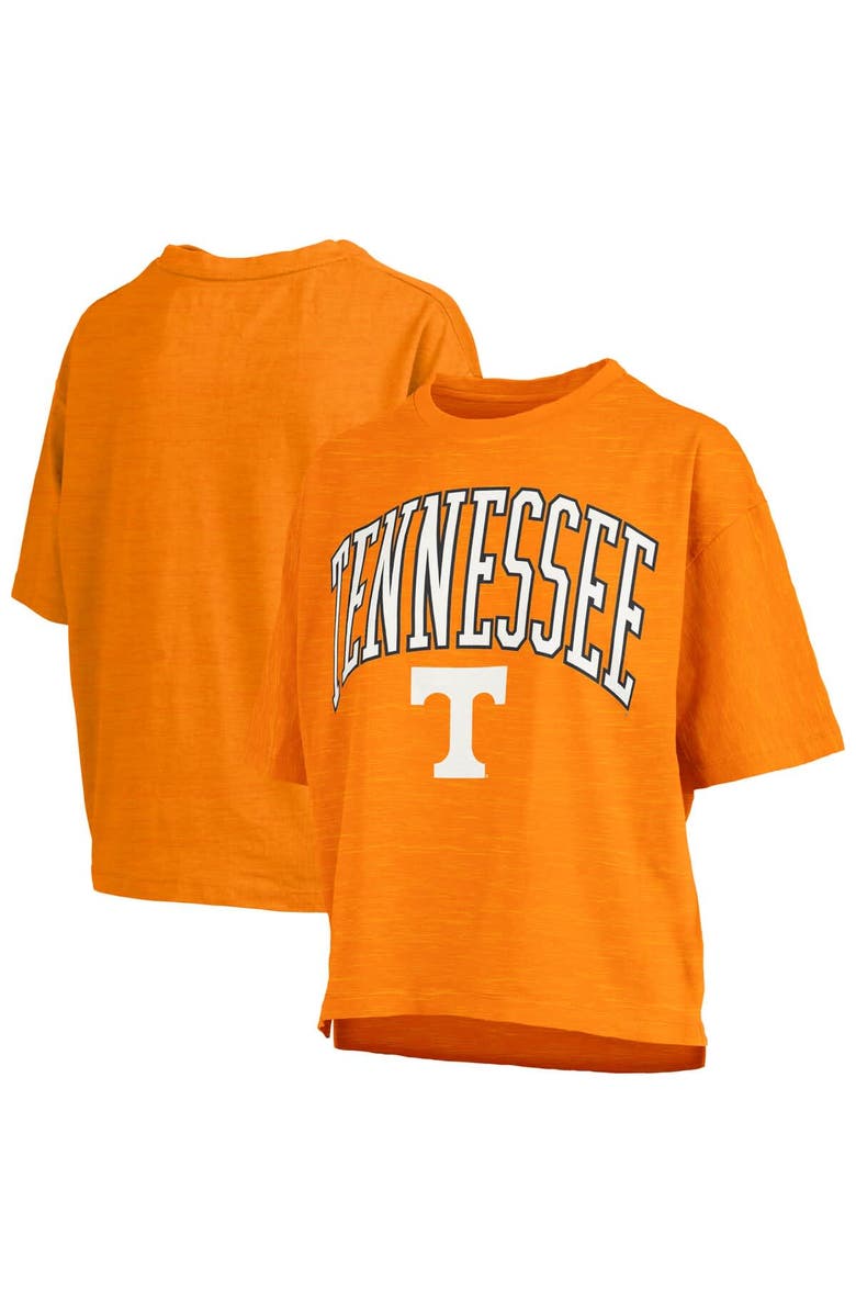 PRESSBOX Women's Pressbox Tennessee Orange Tennessee Volunteers Nelson Arch Over Logo Waist Length Oversized Slub T-Shirt, Main, color, Tennessee Orange