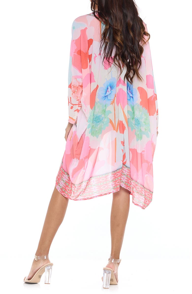 RANEES Pink Floral Print Pocket Cover-Up Duster, Alternate, color, Pink