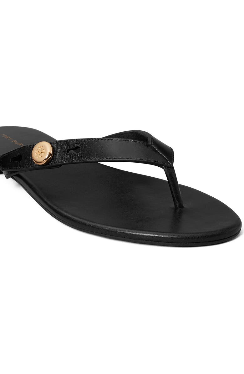 Tory Burch Romy Leather Thong Sandal, Alternate, color, Perfect Black