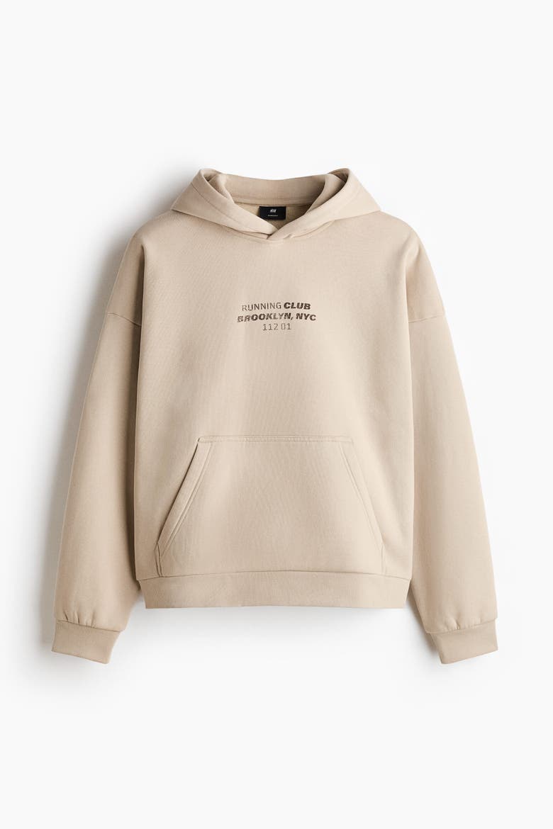 Loose Fit Hoodie, Alternate, color, Beige/Running Club