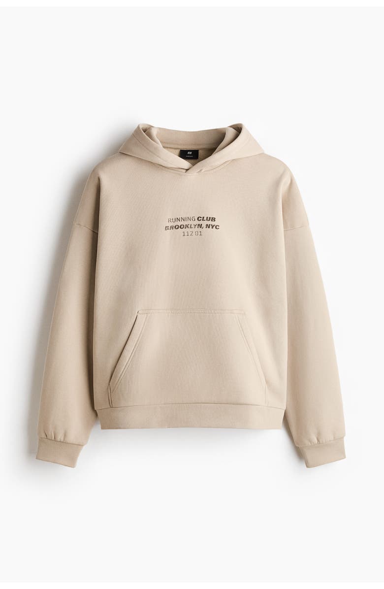 H&M Loose Fit Hoodie, Main, color, Beige/Running Club