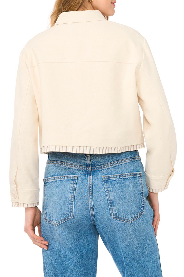 Crop Twill Shirt Jacket, Alternate, color, NATURAL BEIGE