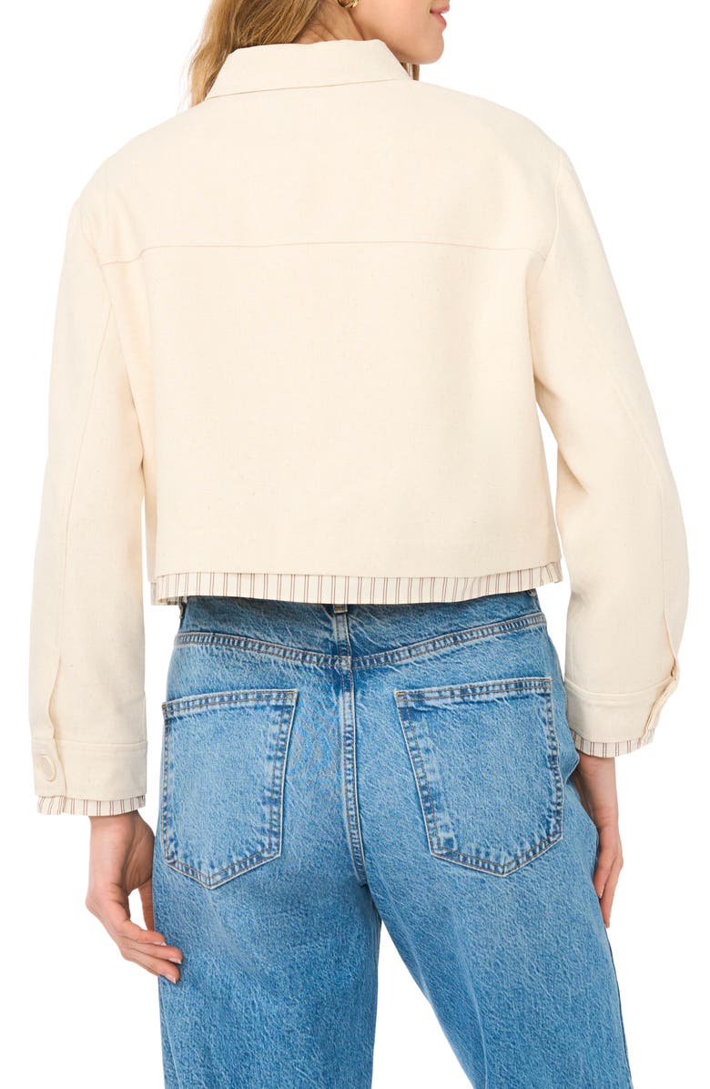 Halogen<sup>®</sup> Crop Twill Shirt Jacket, Alternate, color, Natural Beige