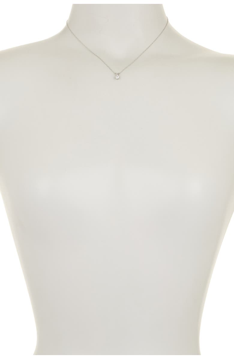 DELMAR 14K White Gold Diamond Solitaire Necklace - 0.25 ctw, Alternate, color, 