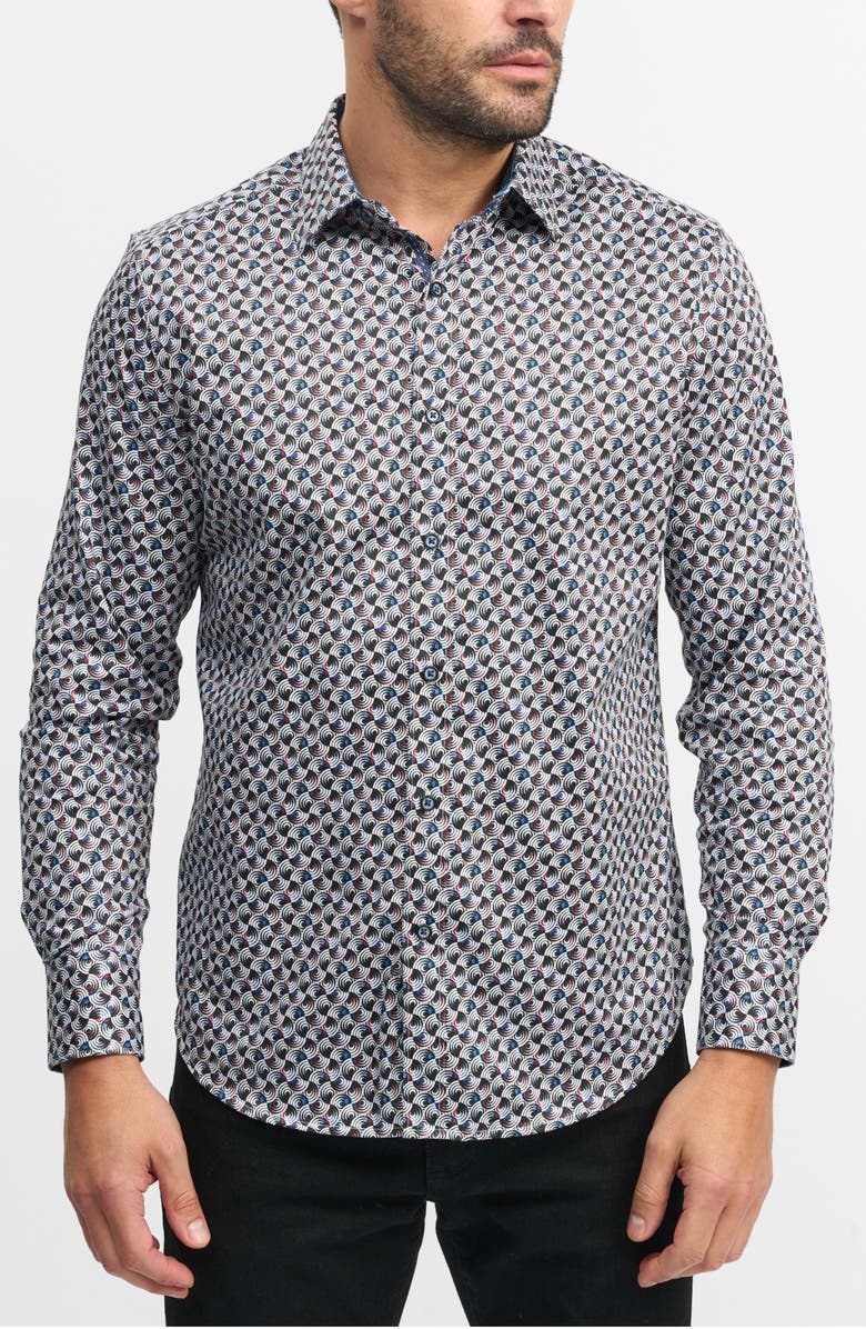 Robert Graham Spun Out Knit Button-Up Shirt, Main, color, Multi