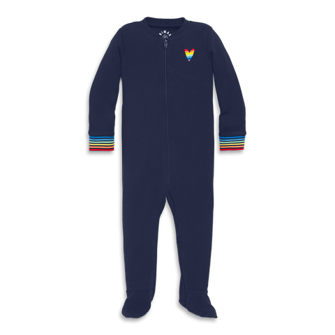 Mon Tresor Budding Blossoms Boys Footie & Bonnet - Ivory & Blue