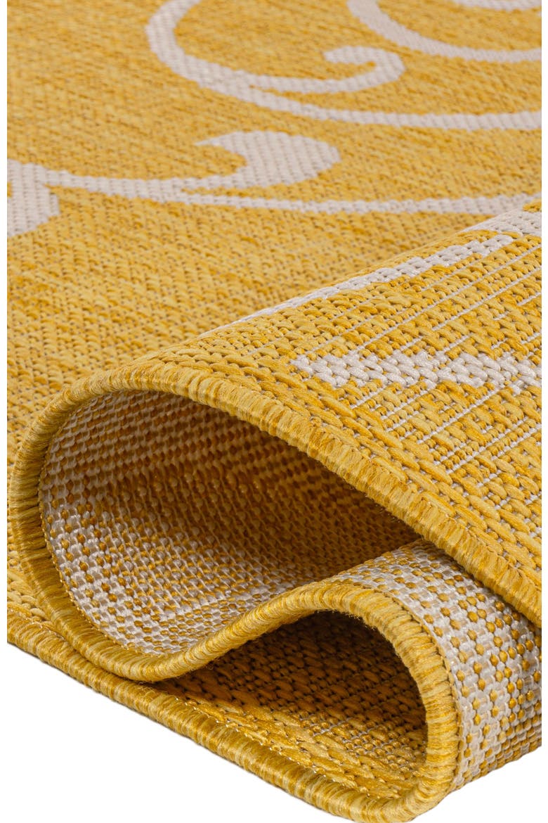 Maribel Traditional Classic All-Over Scroll Indoor/Outdoor Area Rug, Alternate, color, Yellow/Cream