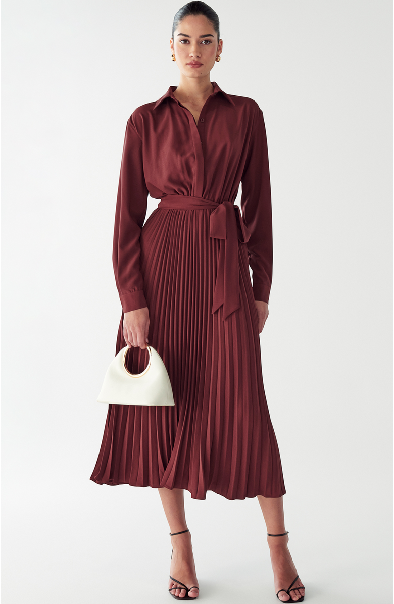WILLA Mckenzi Midi Dress, Alternate, color, Burgundy
