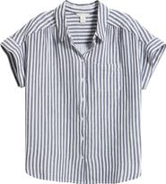Caslon® Cotton Gauze Button-Up Shirt