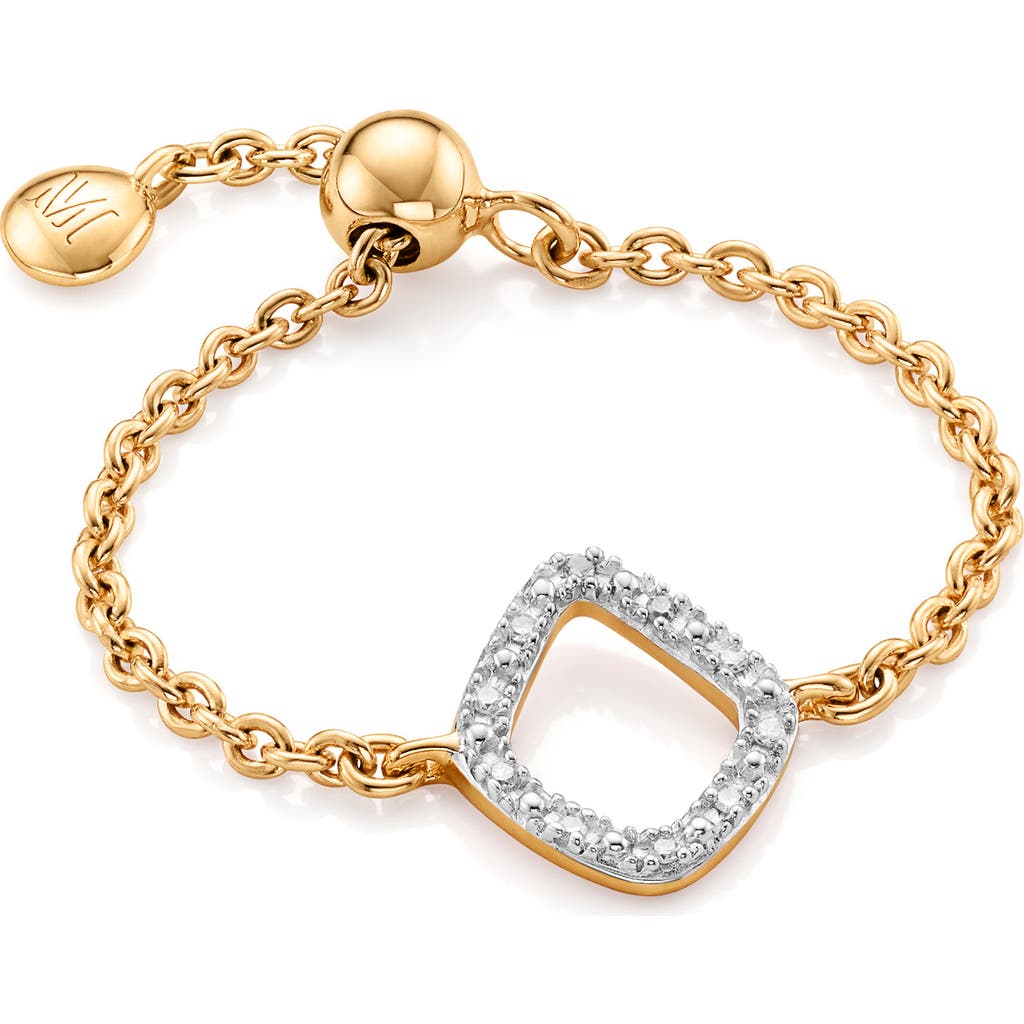 Monica Vinader Riva Mini Kite Diamond Friendship Ring In Yellow Gold/diamond
