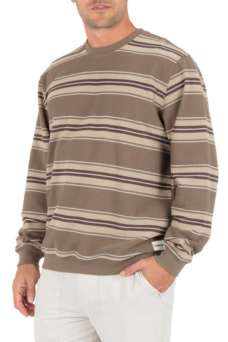Hacienda Stripe Sweatshirt, Alternate, color, WOODSIDE