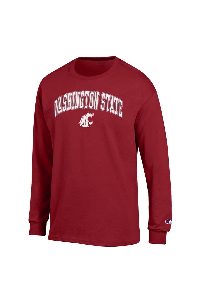 Champion Men's Champion  Crimson Washington State Cougars Arch Over Logo Long Sleeve T-Shirt, Alternate, color, Crimson