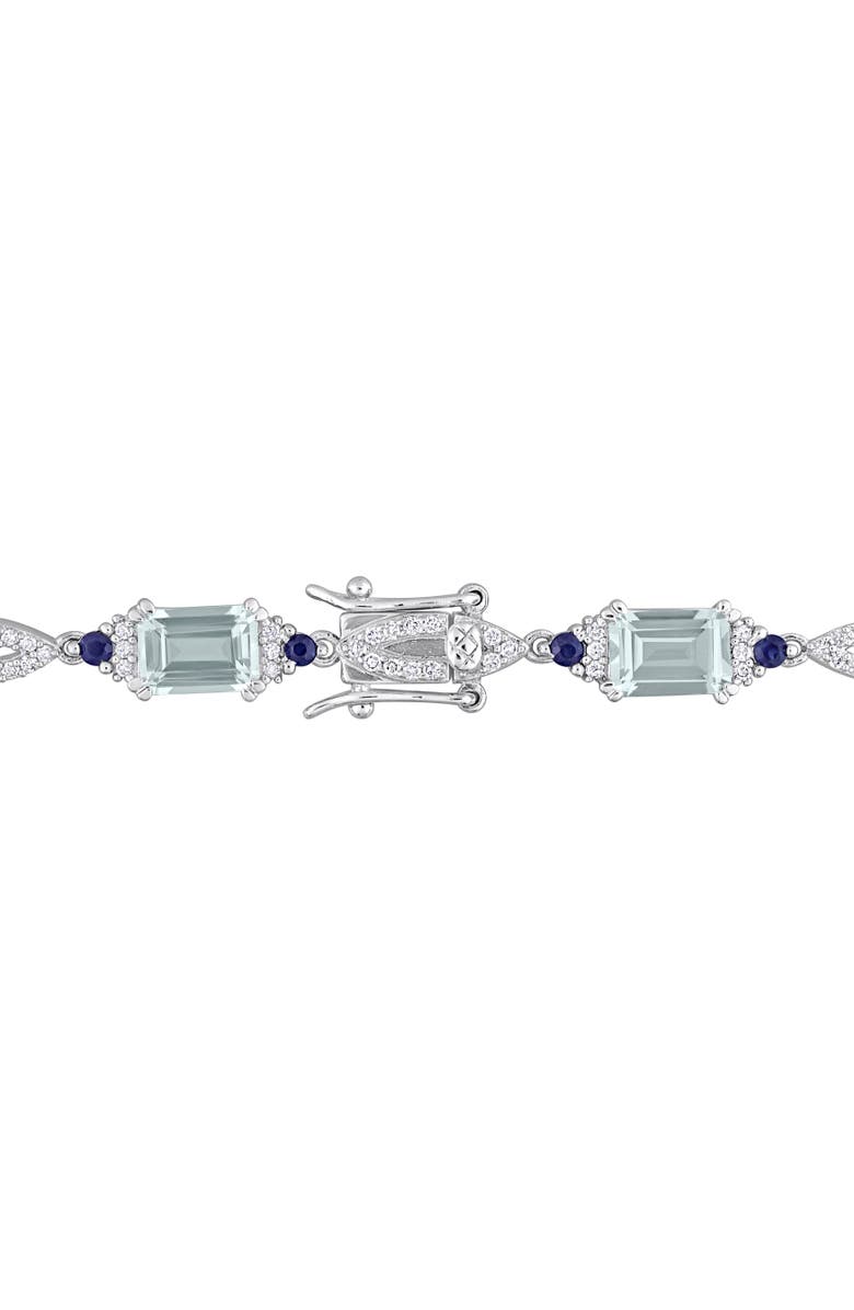 Julianna B. Natural Gemstone & Diamond Fancy Link Bracelet, Alternate, color, Aquamarine