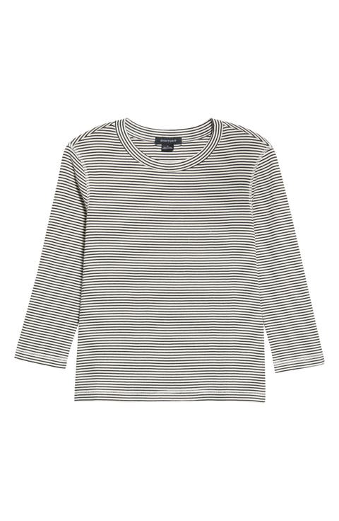 Mode Stripe Cotton Knit T-Shirt