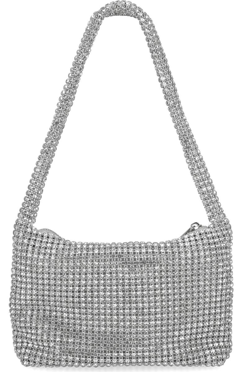 Jessica McClintock Fiona Rhinestone Embellished Shoulder Bag, Alternate, color, Silver
