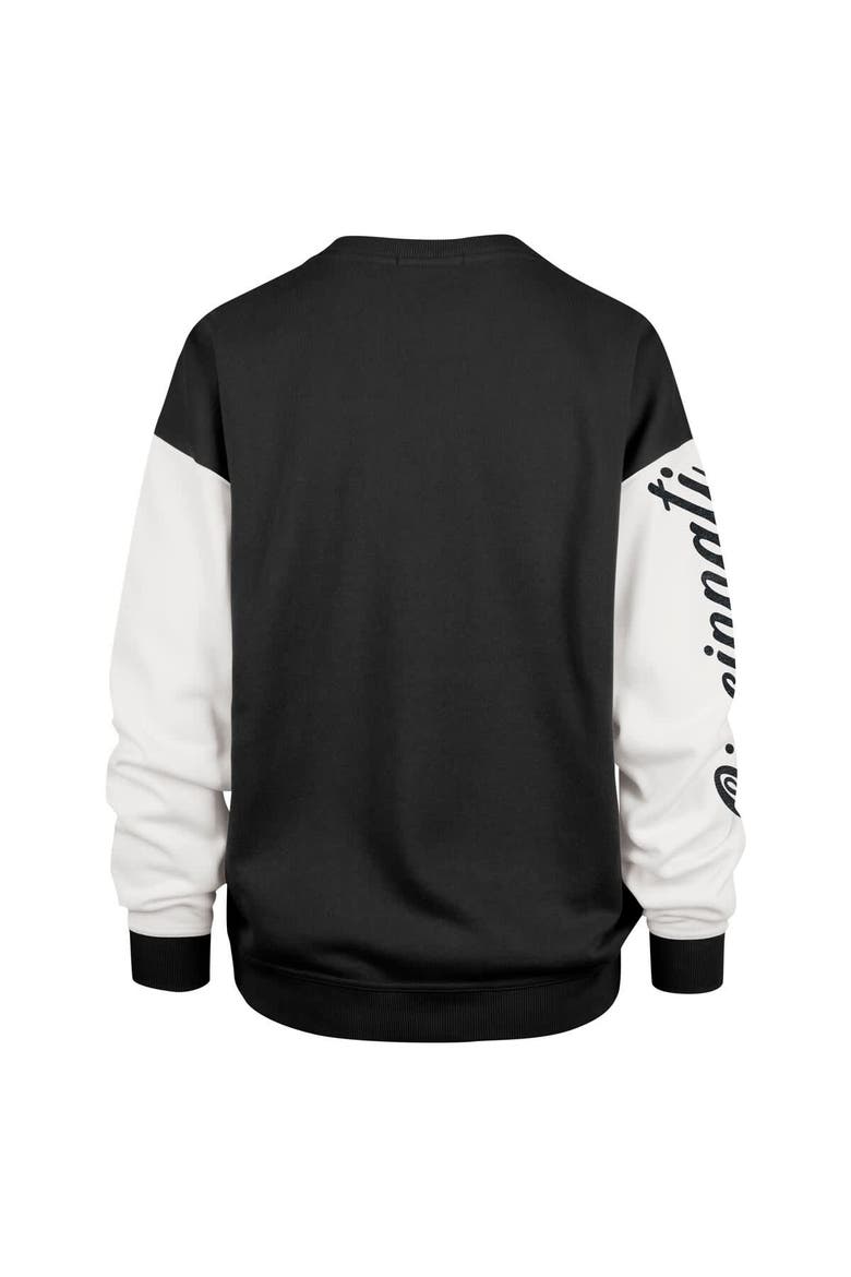 Women's '47  Black Cincinnati Bengals Double Header Rise Andie Pullover Sweatshirt, Alternate, color, Black