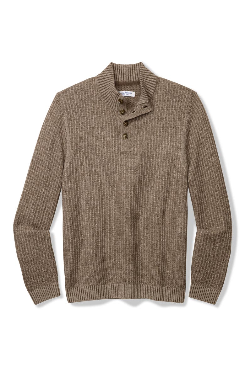 Autumn Pier Button Placket Sweater, Main, color, AUBERAGE