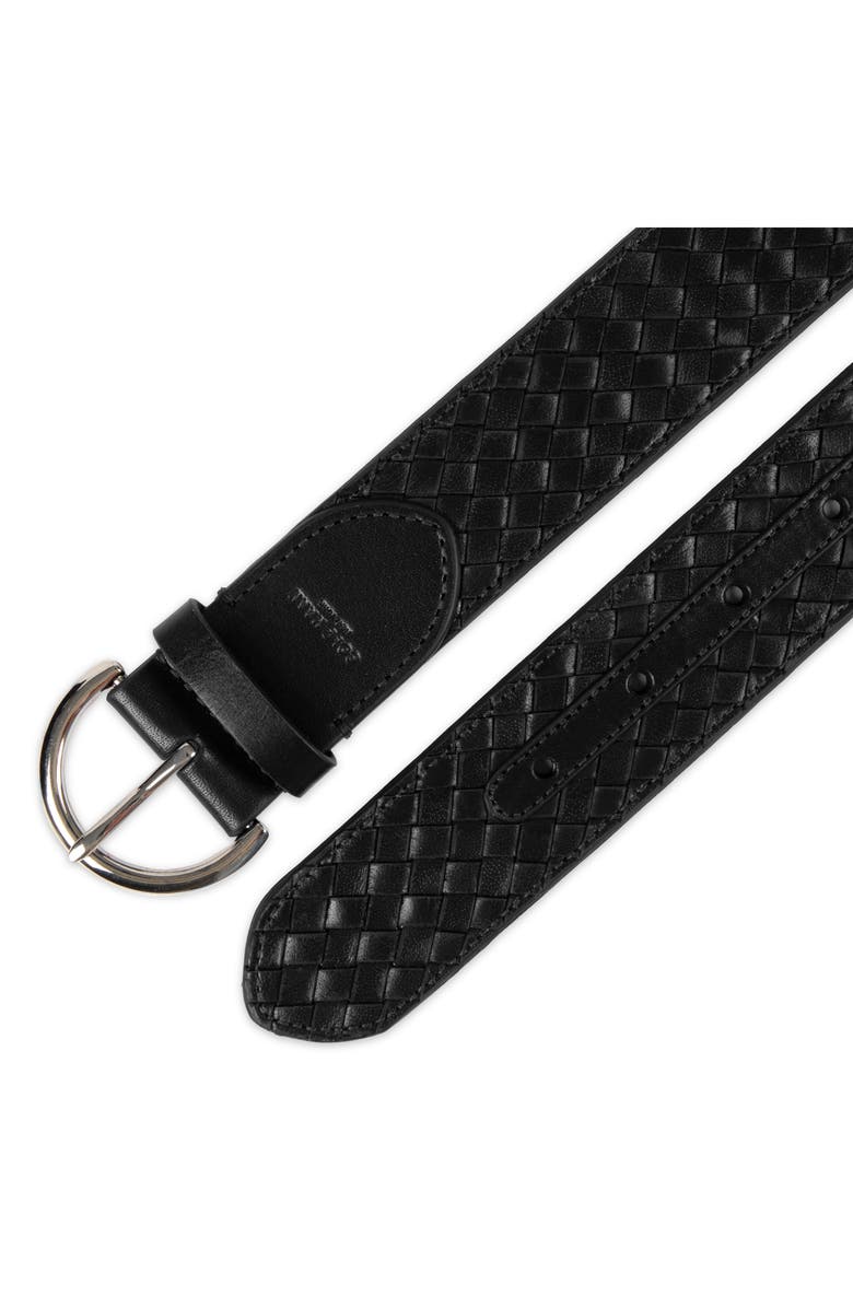 Cole Haan Woven Leather Belt, Alternate, color, Black