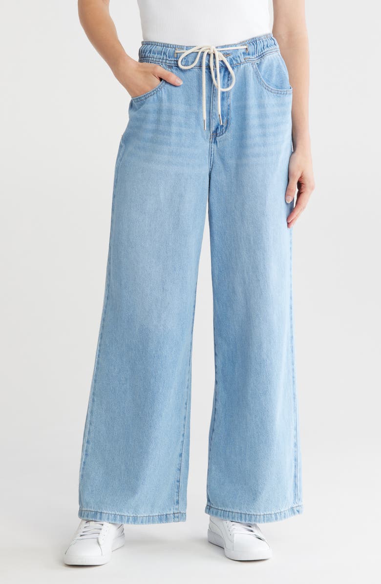 FLYING ANGEL Drawstring Palazzo Jeans, Main, color,