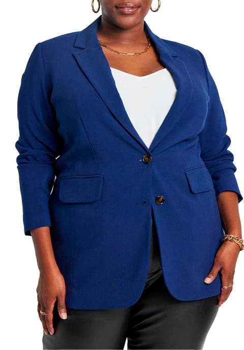 The 365 Semi Stretch Two Button Blazer (Plus Available)