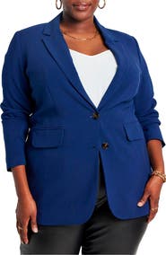 ELOQUII The 365 Semi Stretch Two Button Blazer