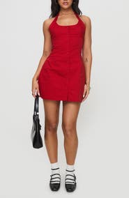 Princess Polly Mallorie Button-Up Halter Minidress
