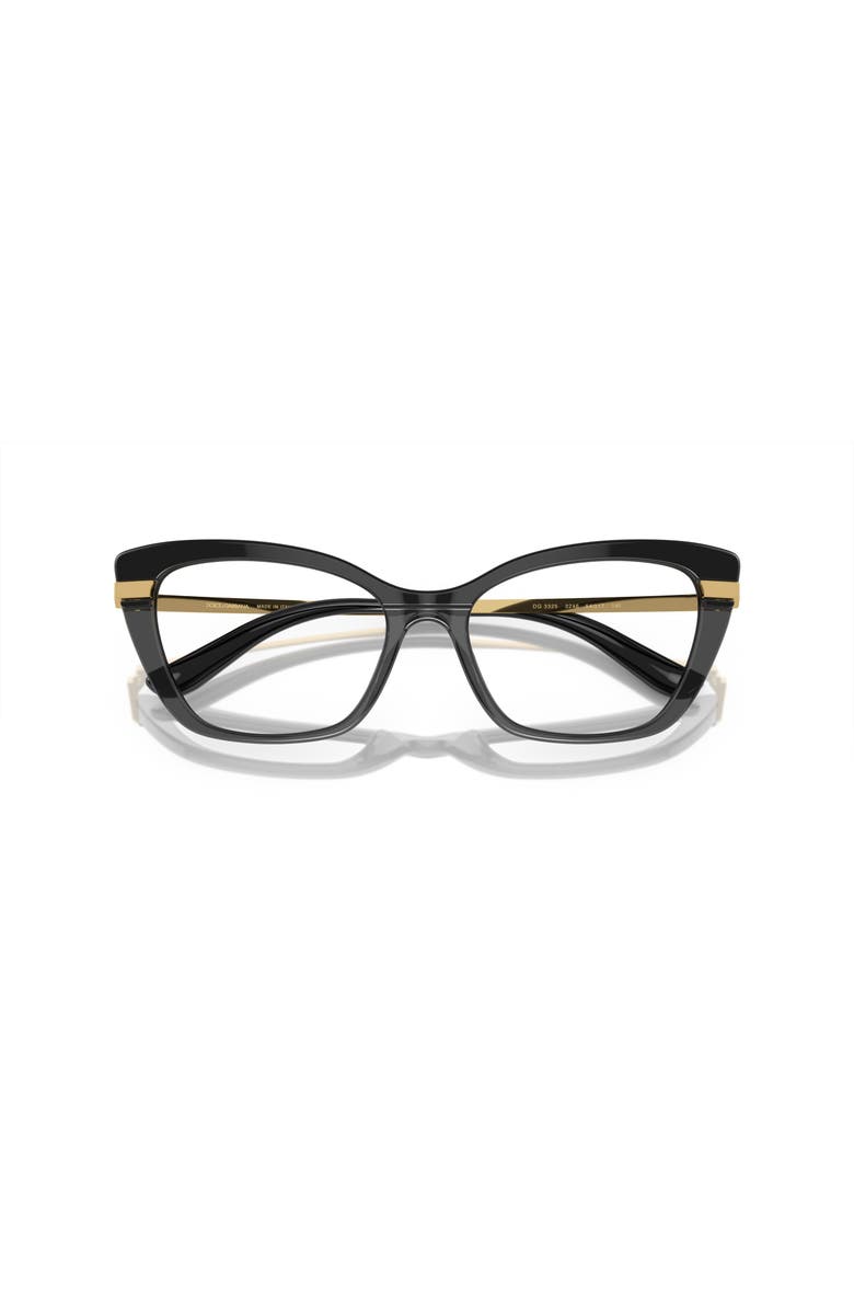 Dolce&Gabbana 54mm Cat Eye optical glasses, Alternate, color, Black
