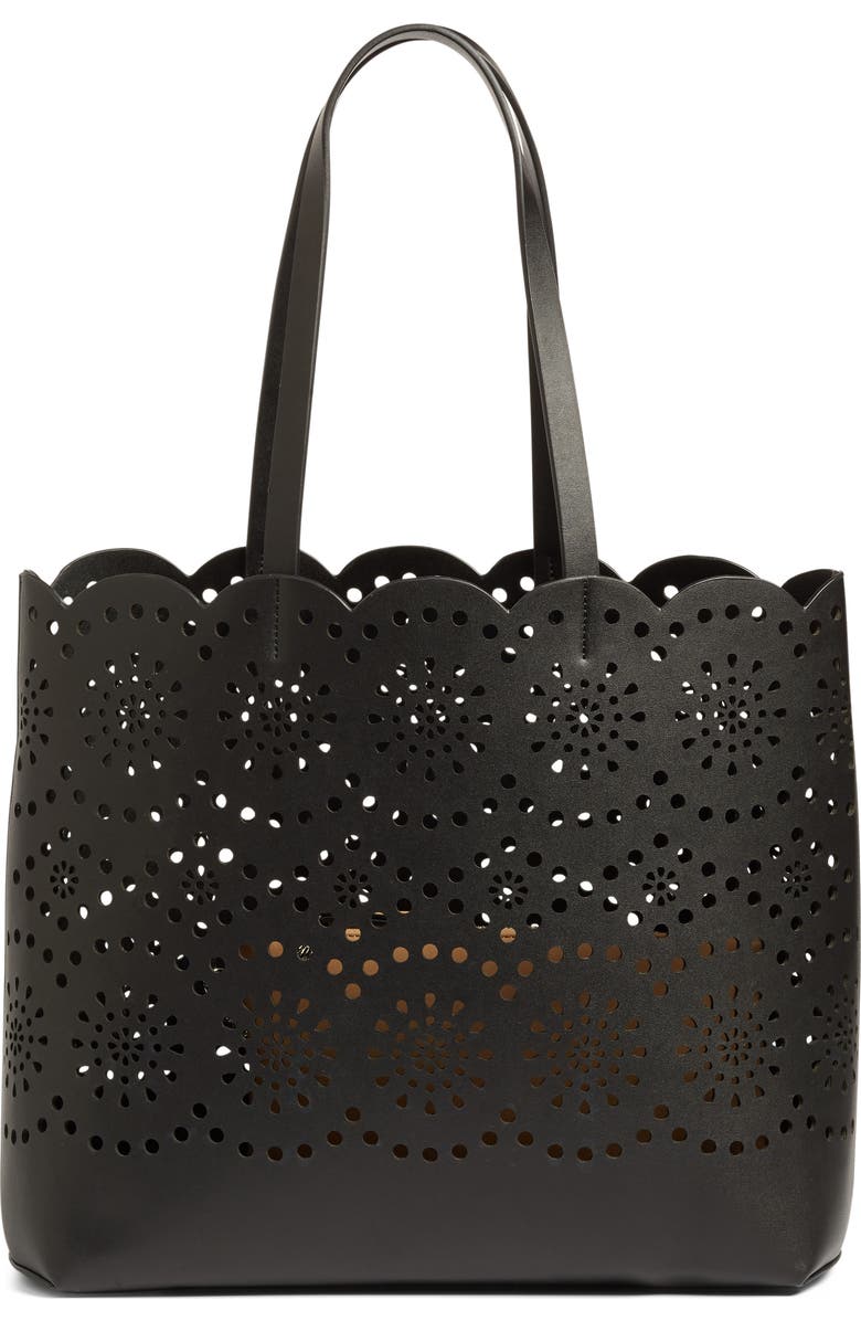 Chelsea28 Lily Scallop Faux Leather Tote, Main, color,