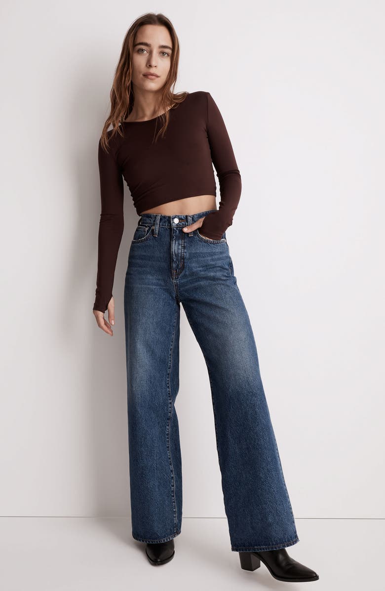 MWL Flex Long Sleeve Scoop Crop T-Shirt, Alternate, color,