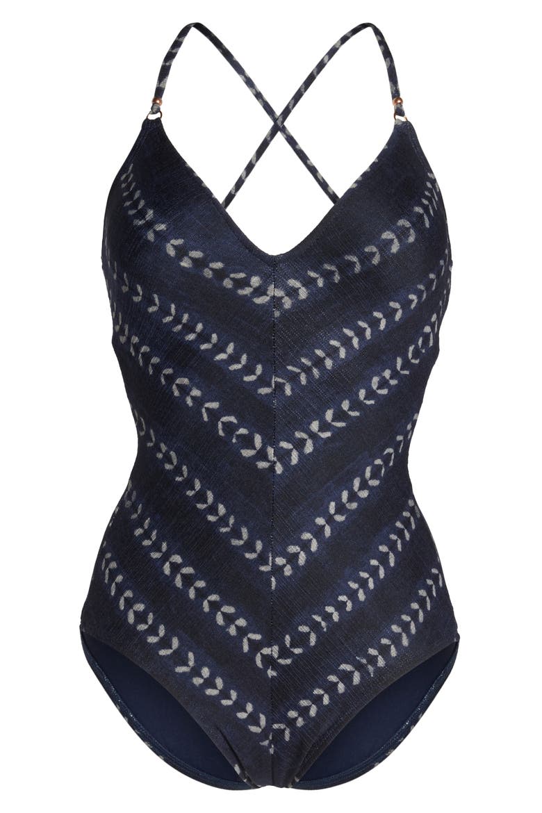 Imani One-Piece Swimsuit, Alternate, color, INDIGO MULTI