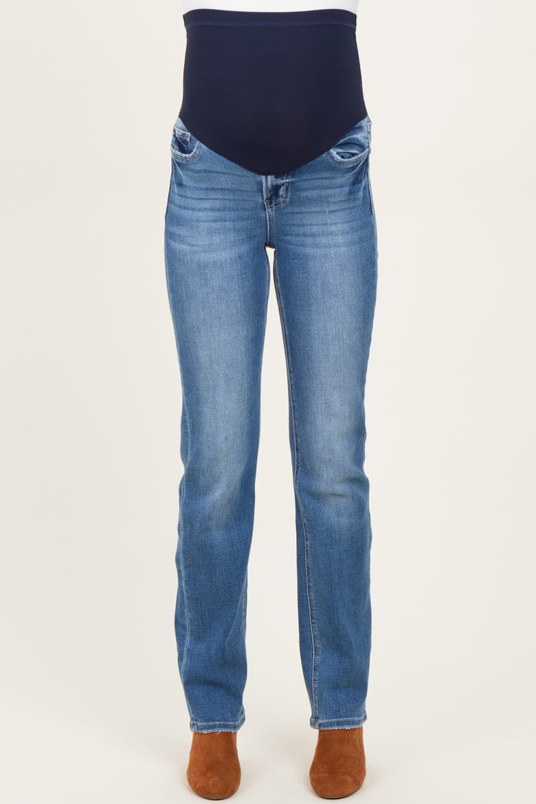 Slim Straight Leg Maternity Jeans, Alternate, color, Blue