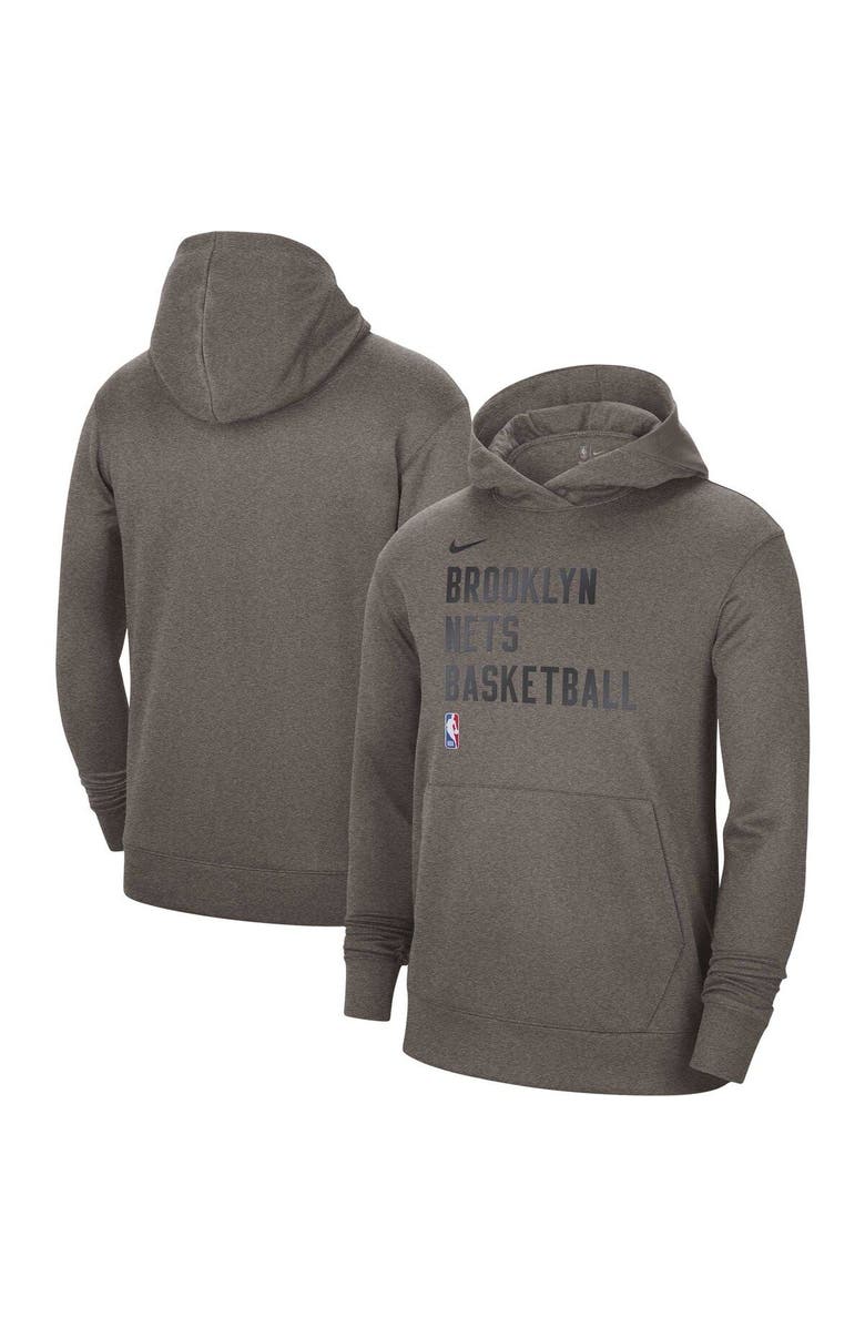 Nike Unisex Nike Heather Gray Brooklyn Nets 2023/24 Performance Spotlight On-Court Practice Pullover Hoodie, Main, color, Heather Gray