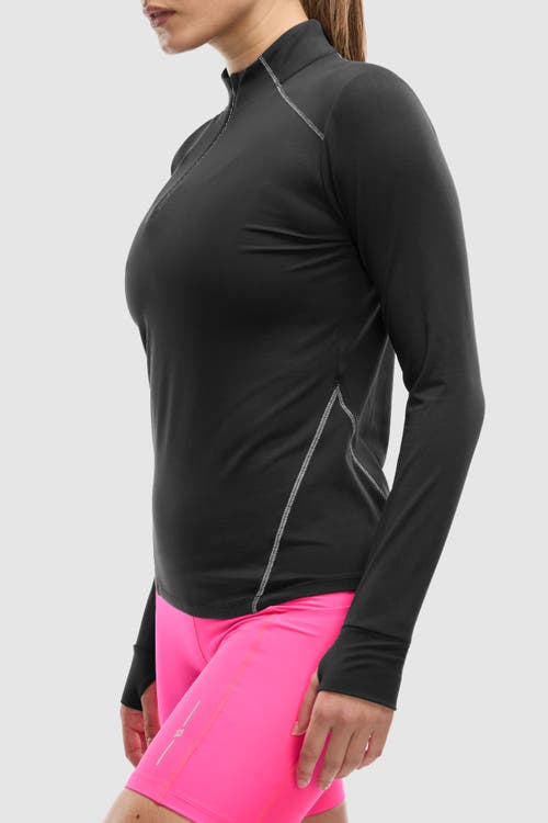 Peloton Active Brushed Jersey ¼ Zip In Black