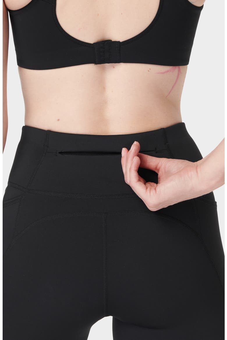 Therma Boost Pocketed 7/8 Running Leggings, Alternate, color, BLACK