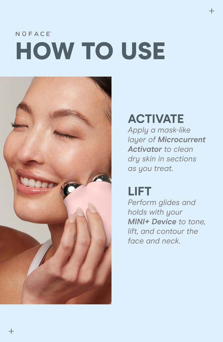 NuFACE<sup>®</sup> MINI+ Smart Petite Microcurrent Facial Toning Device Starter Kit $309 Value, Alternate, color, Sandy Rose