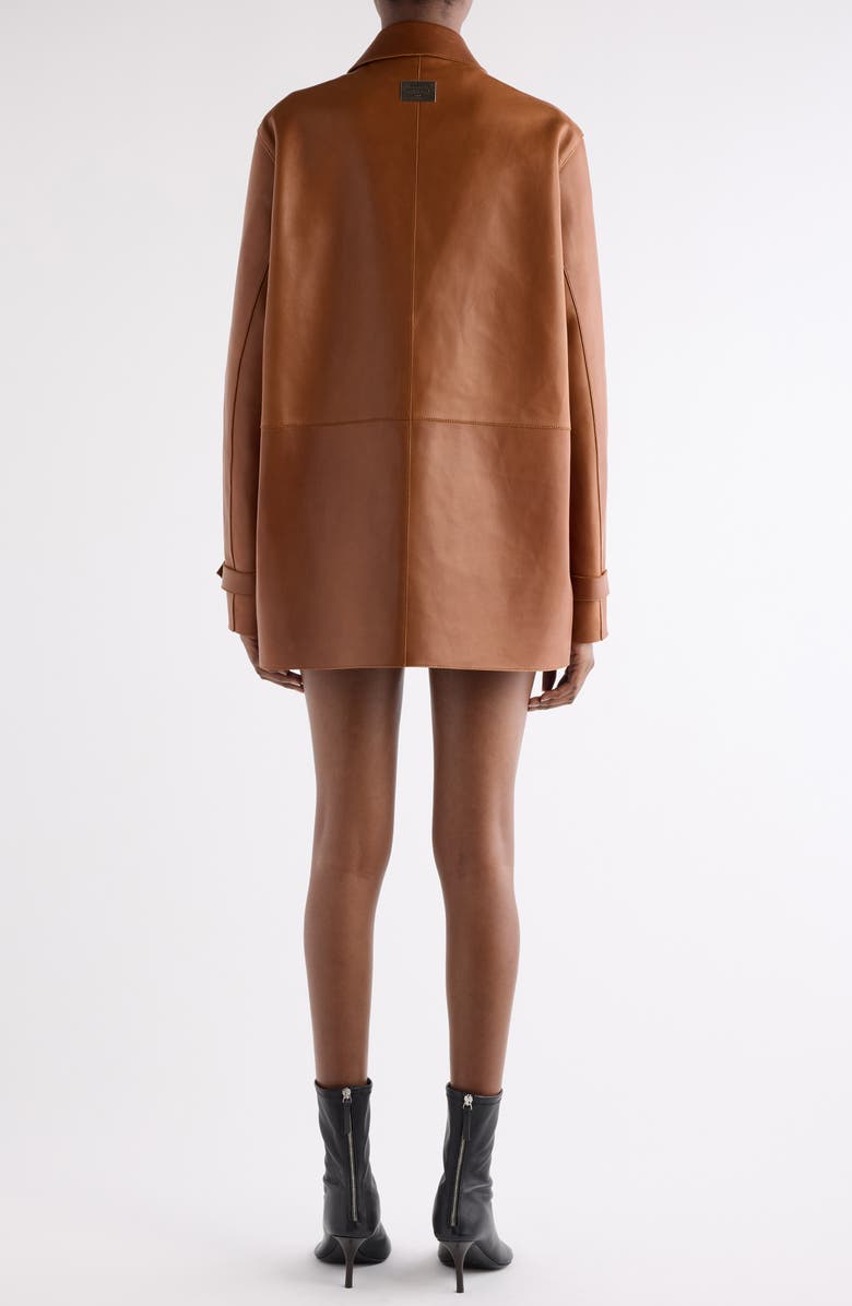 Acne Studios Lorassino Lambskin Leather Jacket, Alternate, color, Cognac Brown