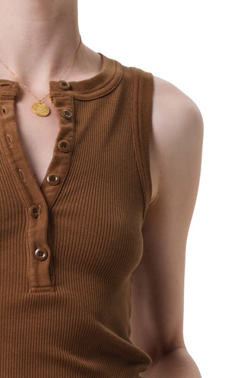 Citizen Of Humanity Citizens Of Humanity Caralyn Rib Henley Tank In Brown