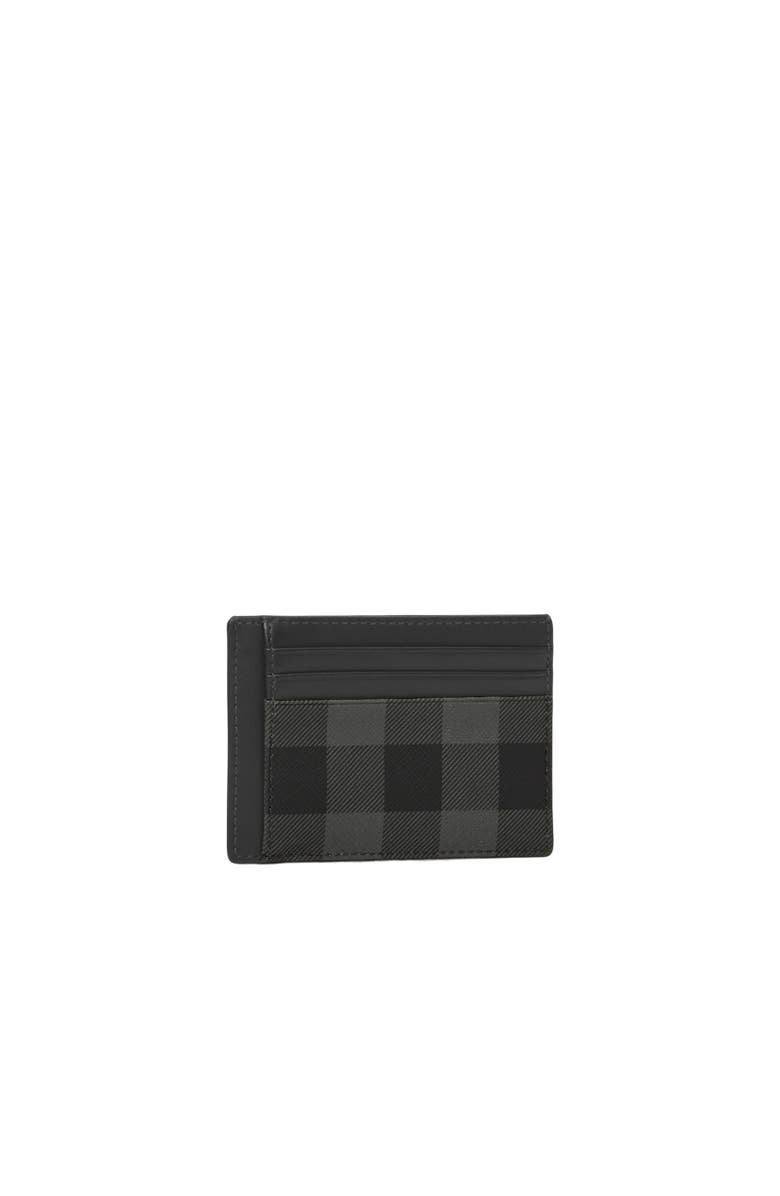 Burberry Check Money Clip Card Case, Alternate, color, Charcoal Grey