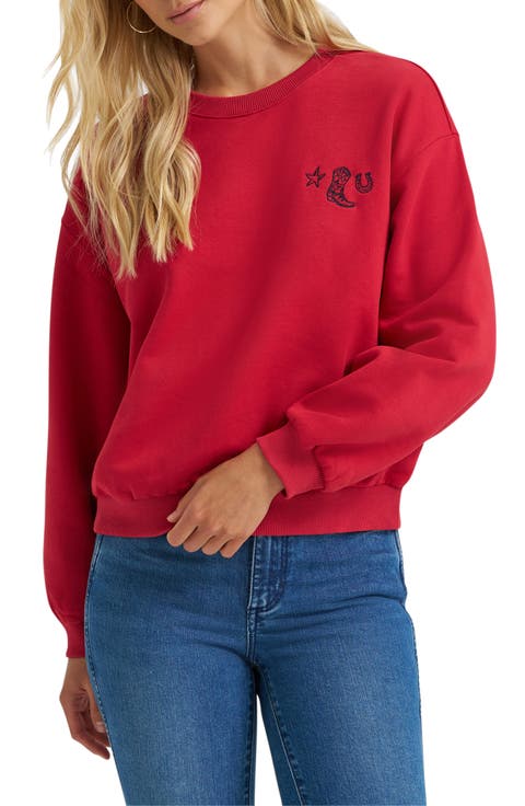 Western Embroidered Pullover Sweatshirt