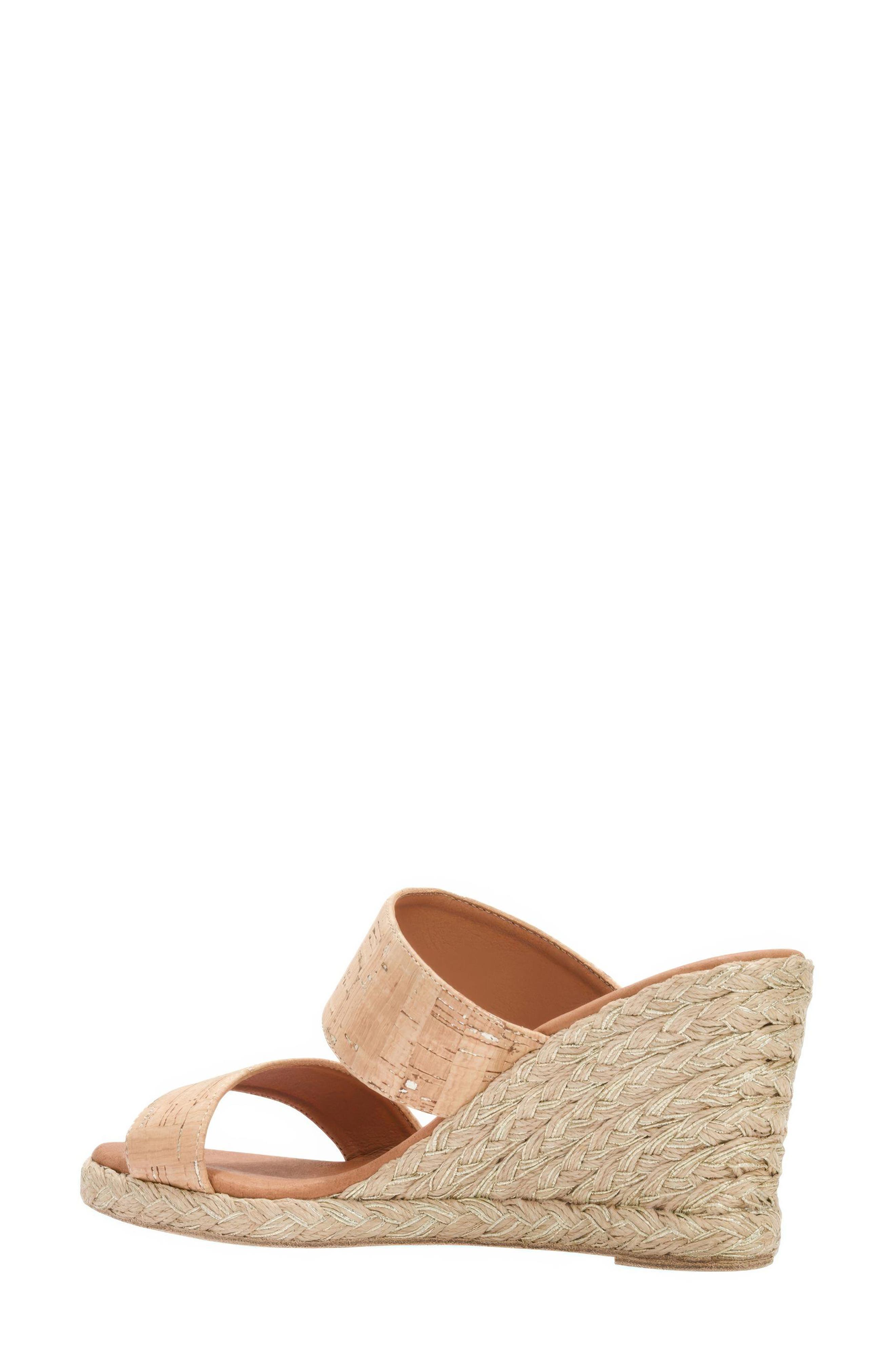 André Assous Nolita Cork Espadrille Platform Wedge Slide Sandal, Alternate, color, Natural