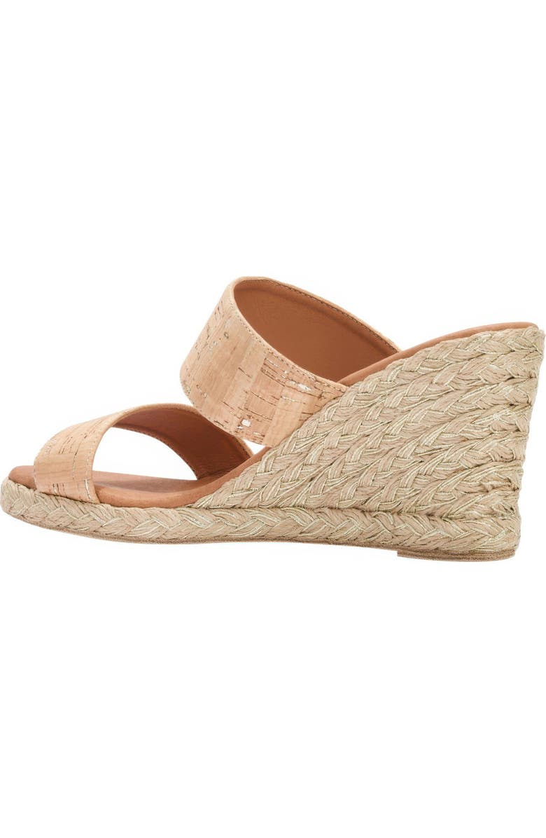 André Assous Nolita Cork Espadrille Platform Wedge Slide Sandal, Alternate, color, Natural