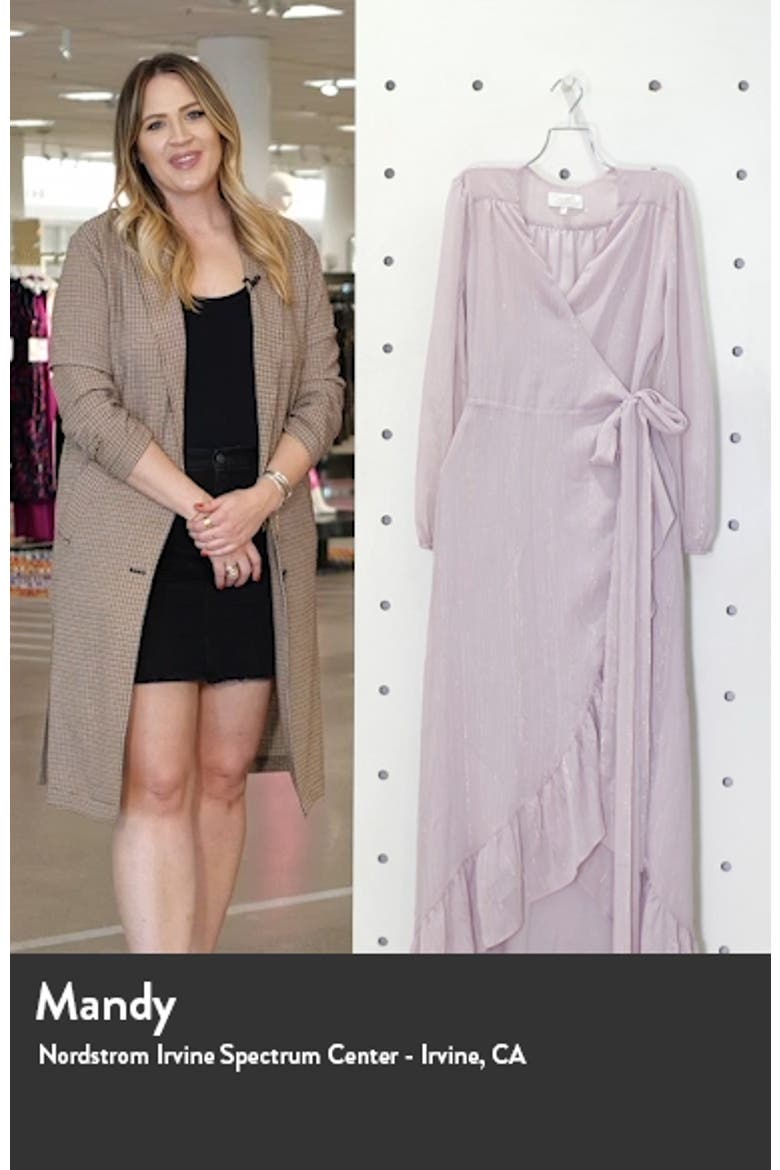 The Meryl Long Sleeve Metallic Chiffon Wrap Gown video