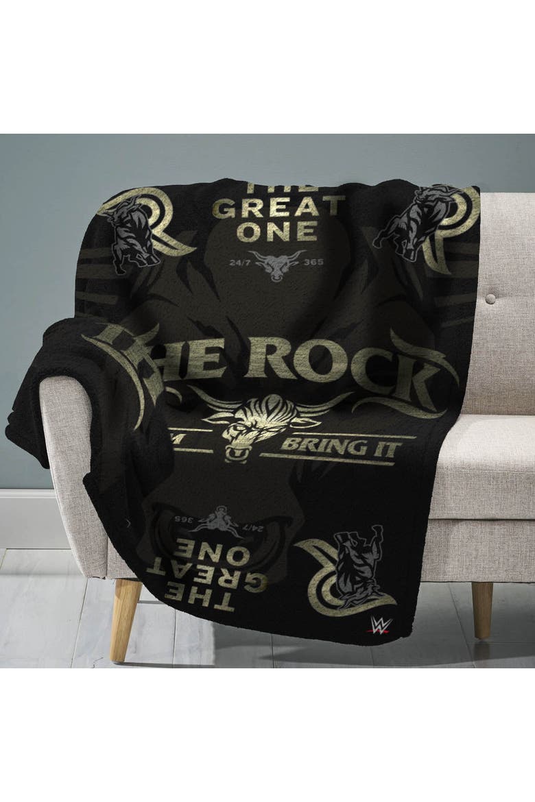 WWE The Rock 60" x 80" Raschel Throw Blanket, Main, color, None