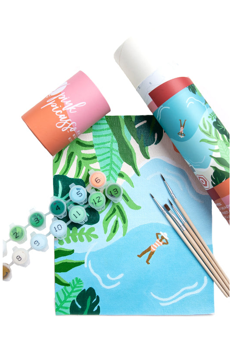 Tropic Like It's Hot Paint by Numbers Kit, Alternate, color, Light Blue / Green