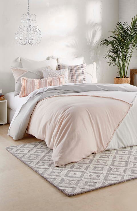 Colorblock Fringe Comforter & Sham Set