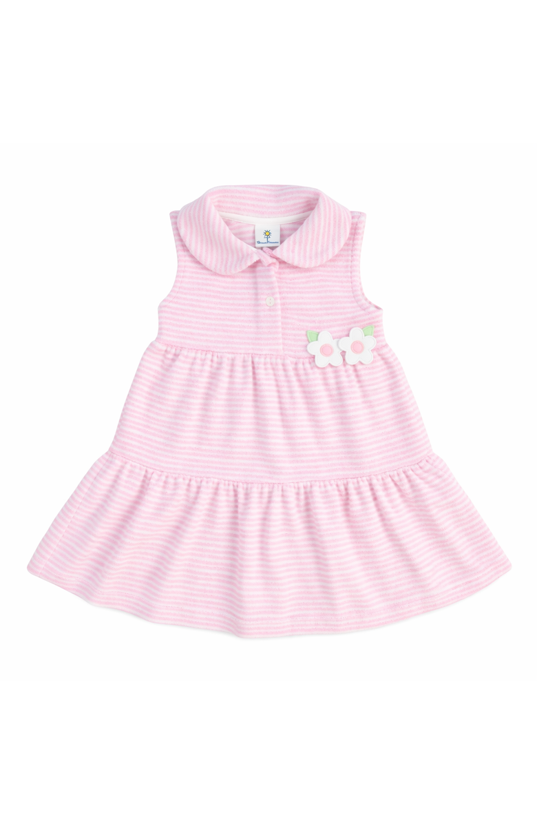 Florence Eiseman Stripe Terry Dress with Flowers, Main, color, Pink/White